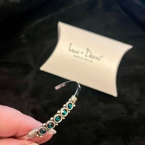 Luca + Danni Silver and Emerald May birthstone cuff Bracelet